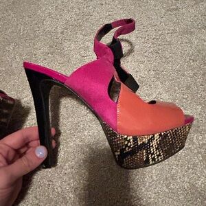 Jessica Simpson multi colored heels